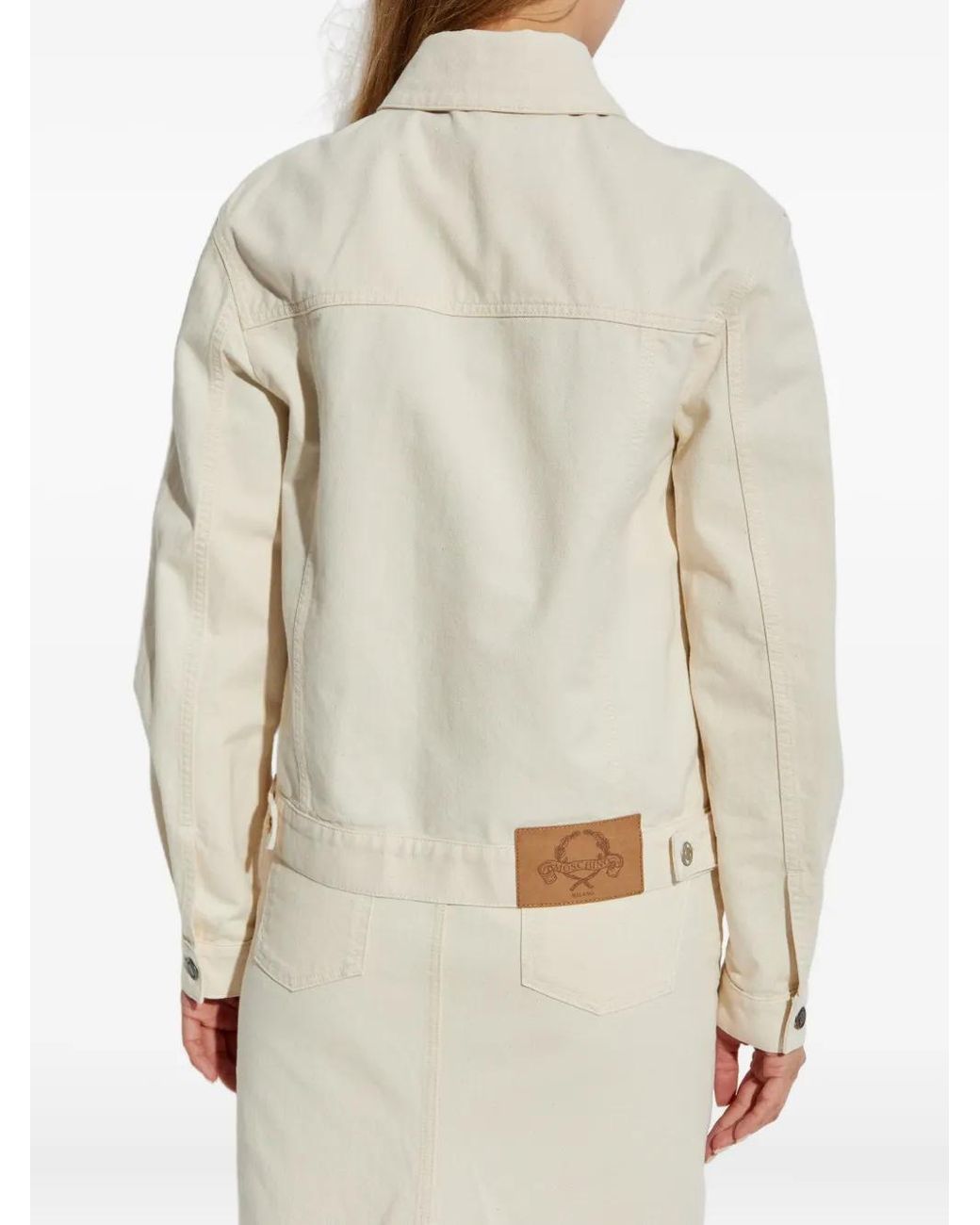 Chaqueta Vaquera Con Cierre De Botón Moschino de color Natural