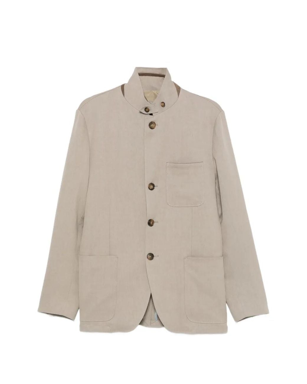 Canali Natural Veste Boutonnée À Col Montant for men