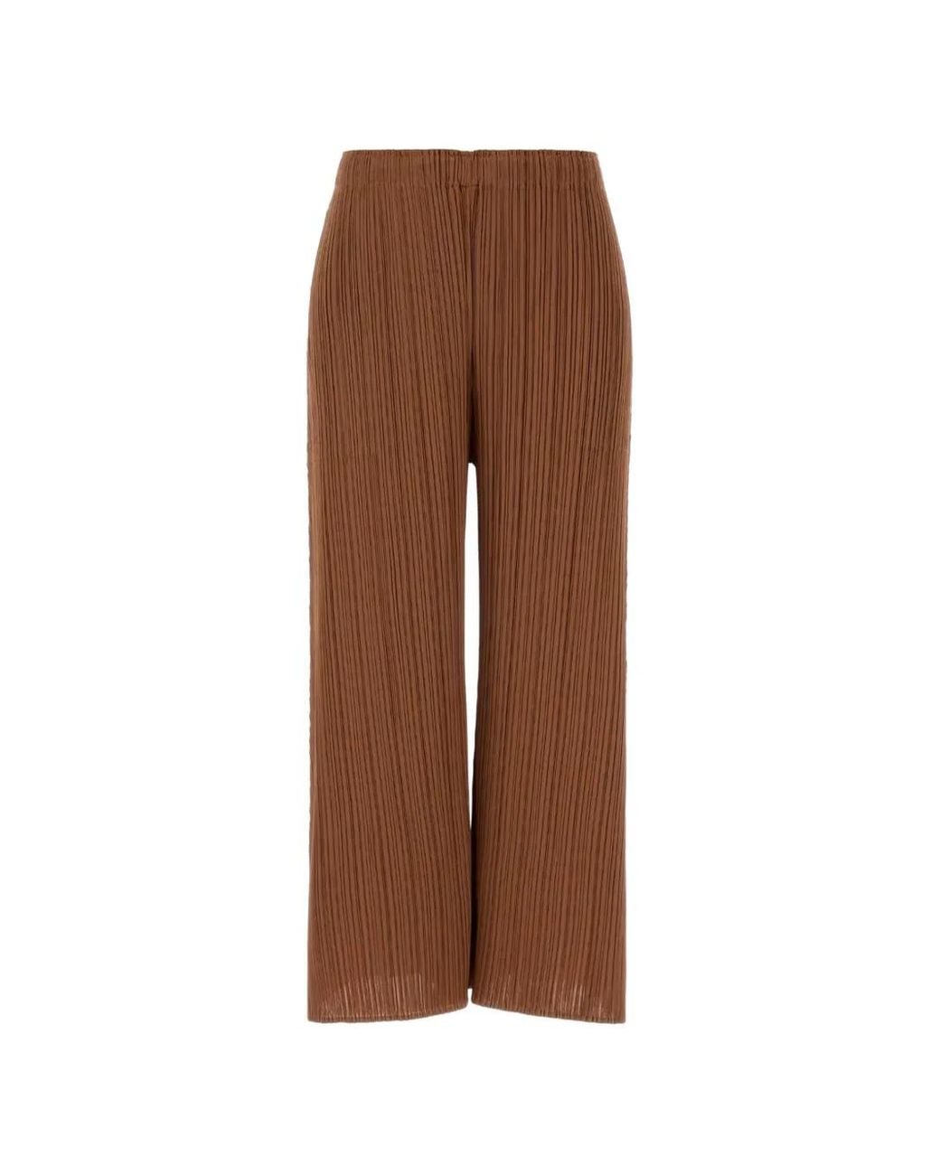 Pleats Please Issey Miyake Brown Monthly Colors: March Pleated Palazzo Pants