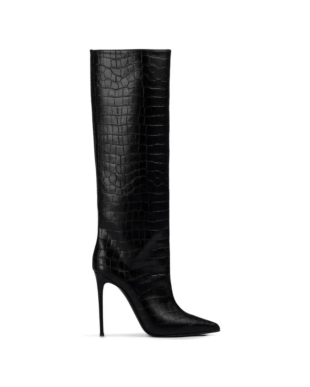 Le Silla Black Eva Croc-Effect Boots
