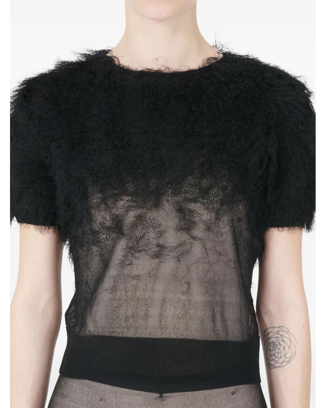 Maison Margiela Black Retrograde Silk Knit Top