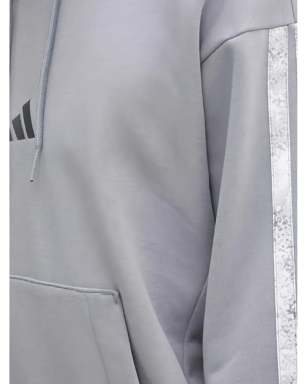 Adidas Gray Logo Stripe Hoodie for men