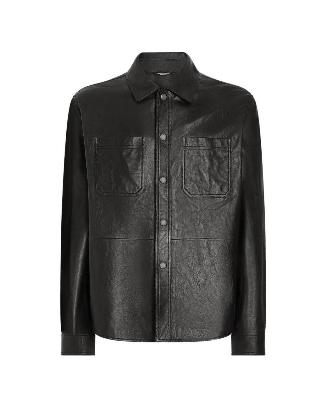 Dolce & Gabbana Leren Overhemd in het Black voor heren