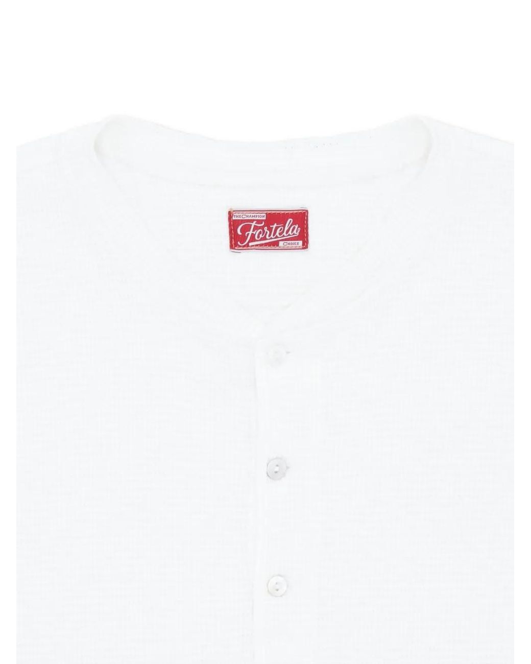 Fortela White Amish Waffle-Knit T-Shirt for men