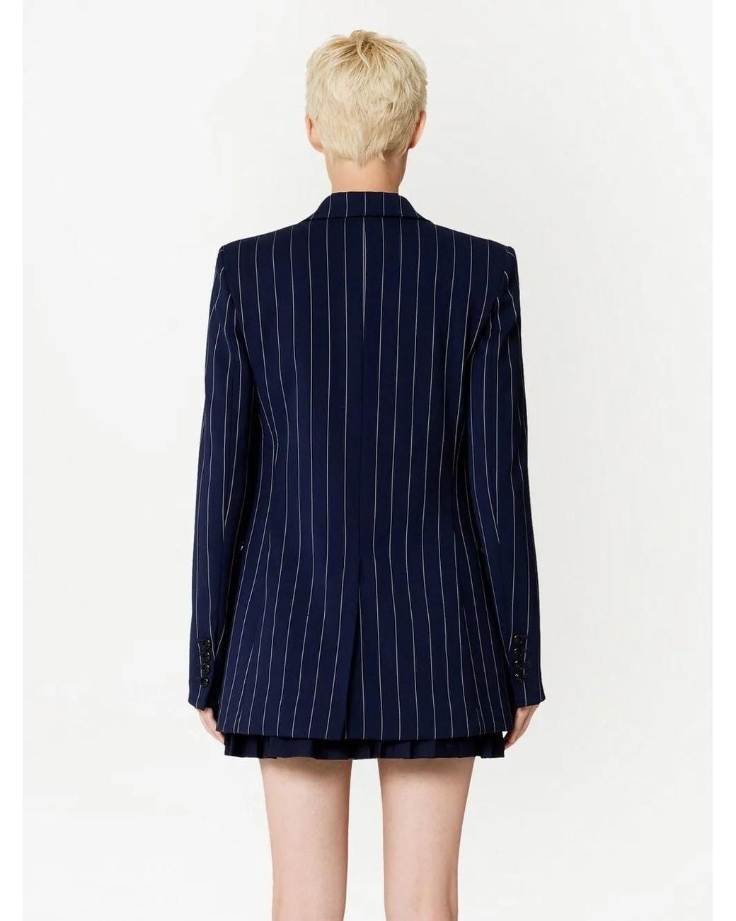 AMI Blue Gestreifter Blazer