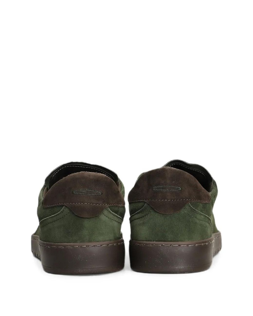 PIUMESTUDIO Green Suede-Panel Sneakers for men