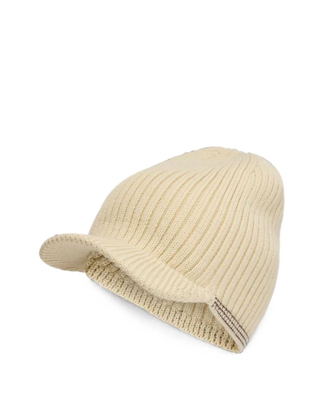 Adidas Natural Wales Bonner Y3 Ribbed-Knit Visor Beanie Hat