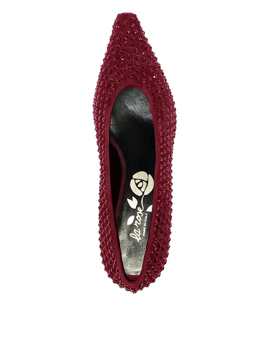 LA ROSE Red Crystal Heeled Pumps