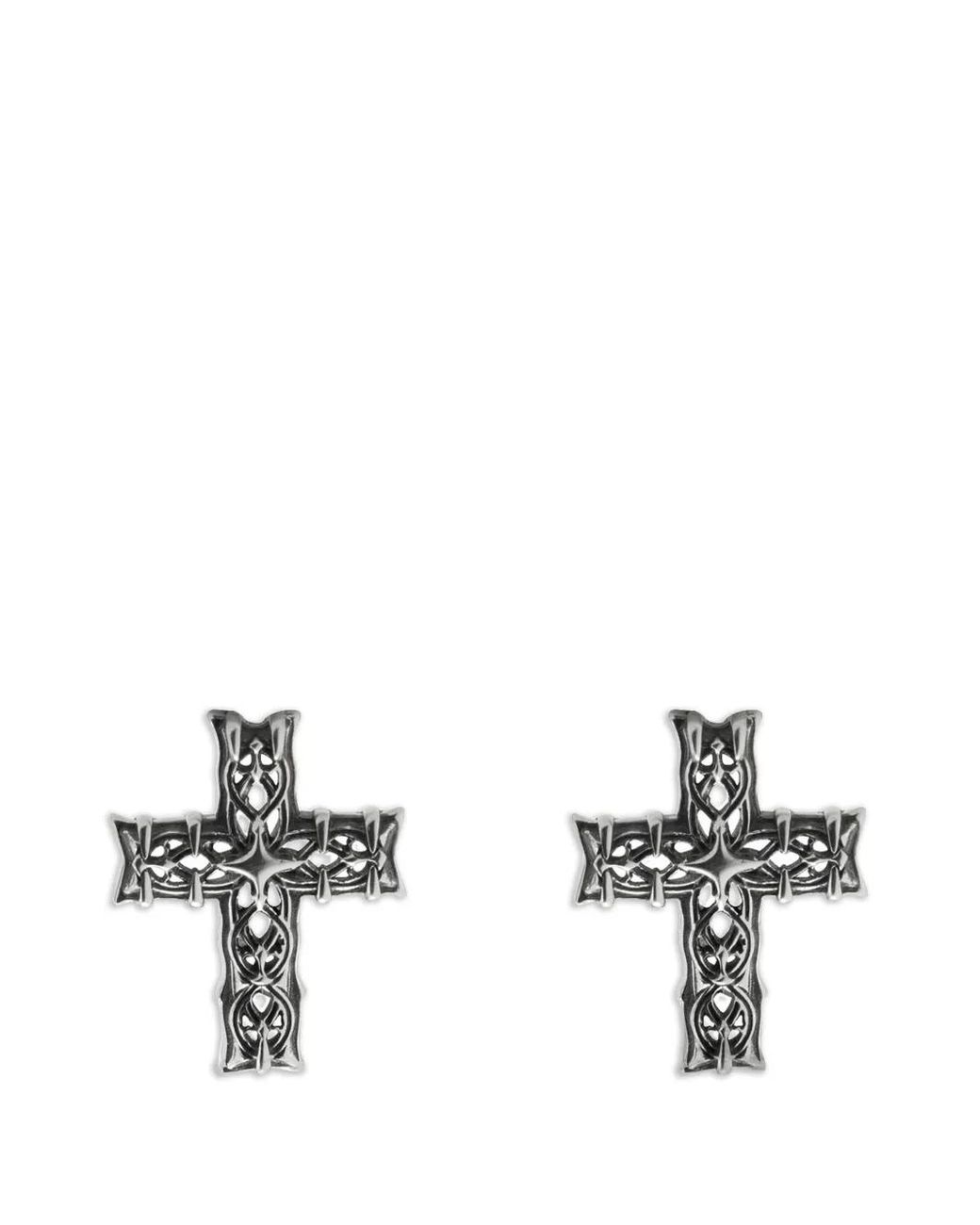 Emanuele Bicocchi White Notre-Dame Cross Cufflinks