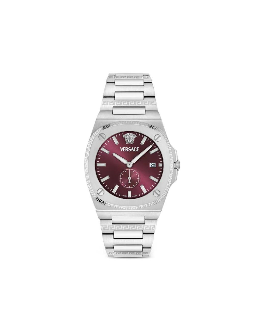 Versace White Antares Greek Key 40Mm for men