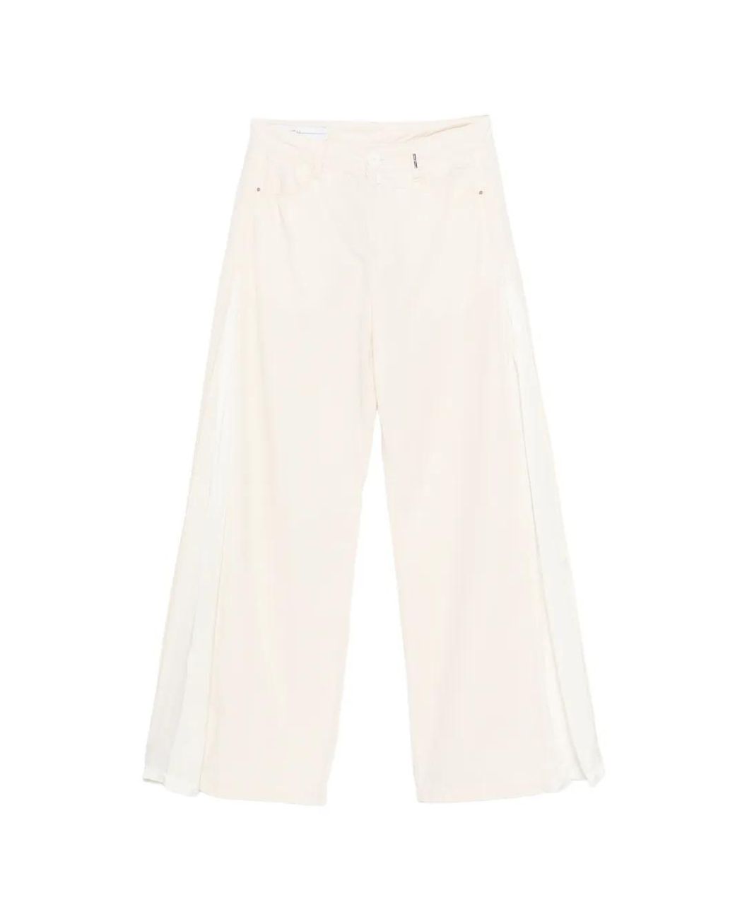 High White Side Panel Trousers