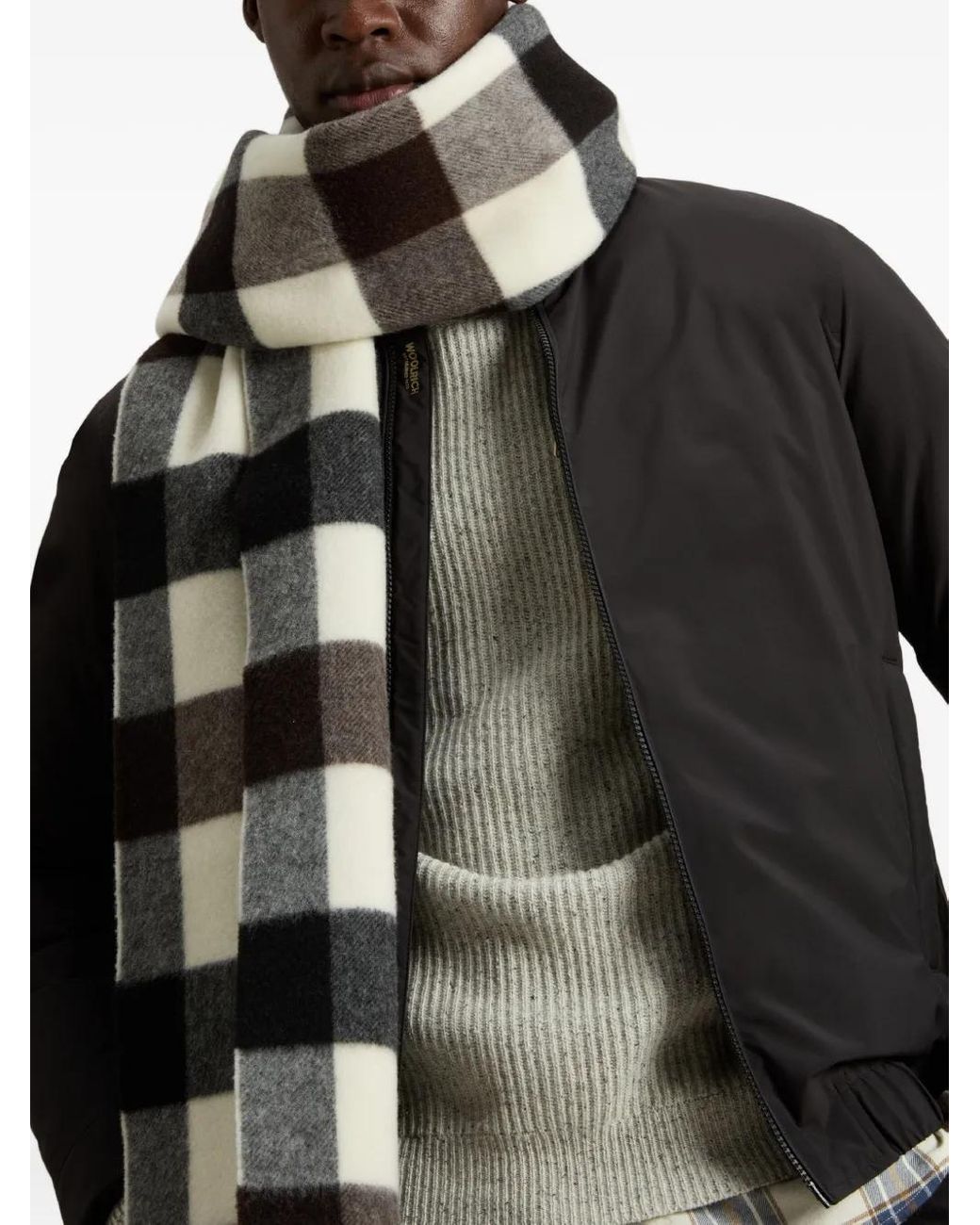 Chaqueta Bómber Acolchada Con Cuello Alto Woolrich de hombre de color Black