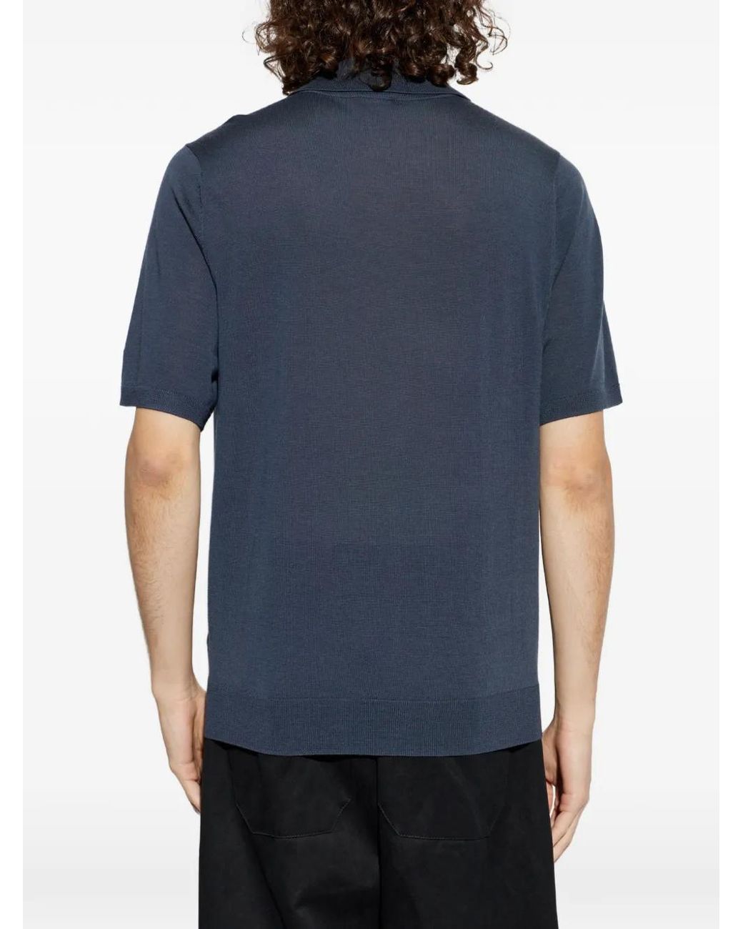 Paul Smith Blue Washable Merino Wool Polo Shirt for men