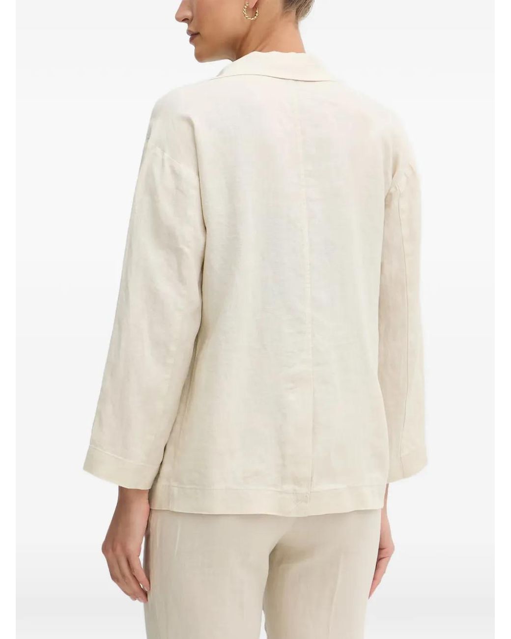 Benetton Natural Single-Button Patch-Pocket Blazer