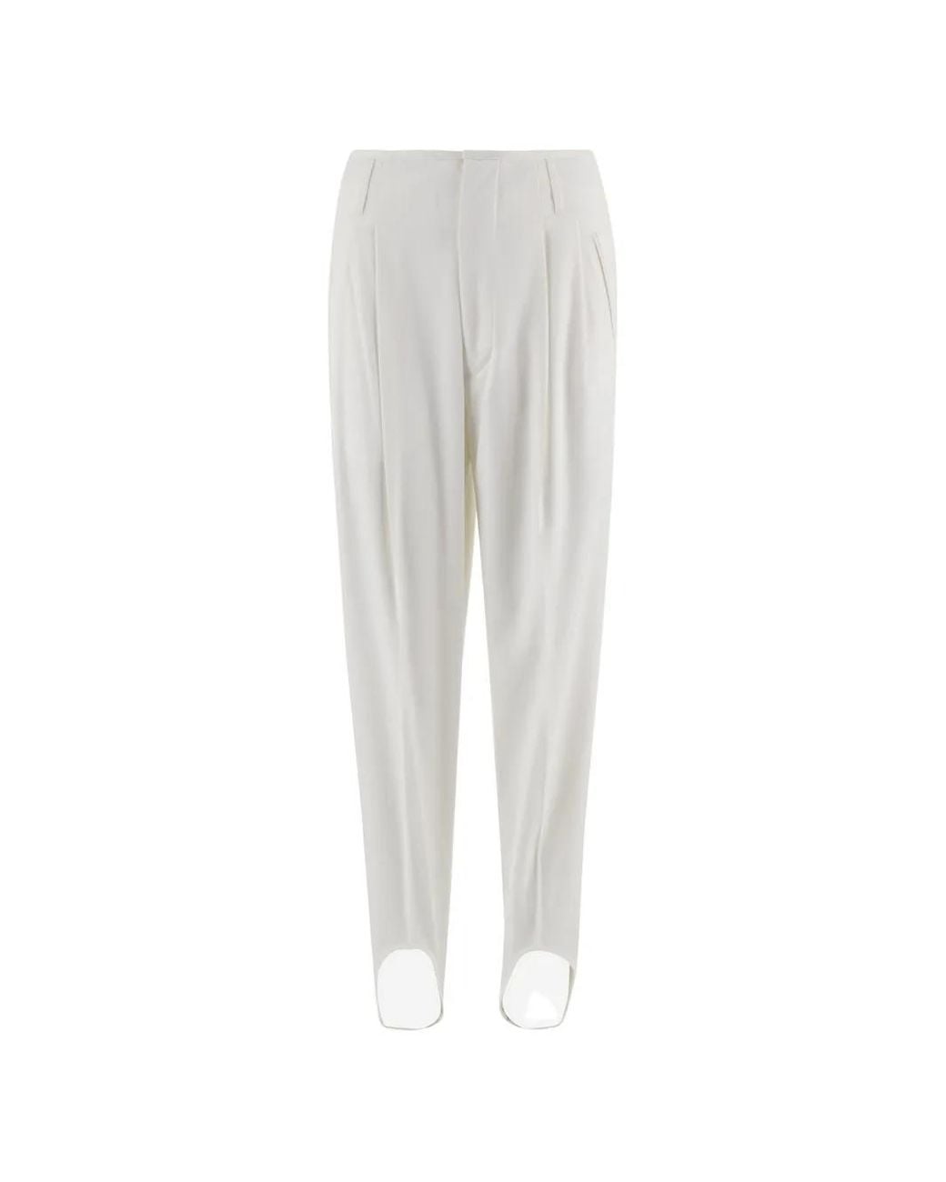 DARKPARK White Simona Pleated Stirrup Trousers