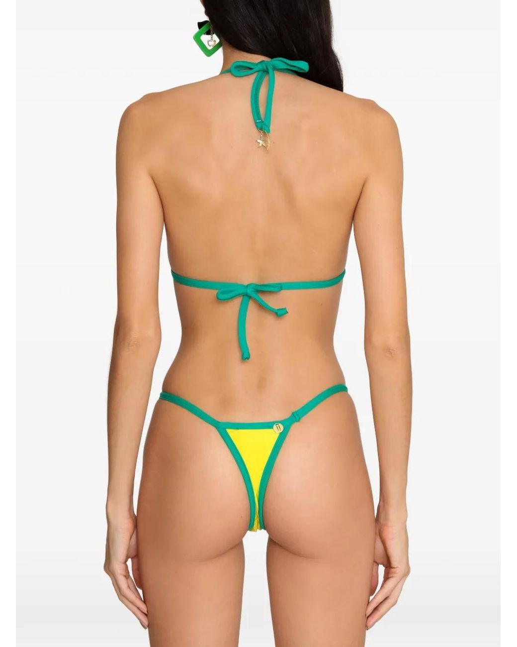 Amir Slama Yellow X Jade Picon Triangle-Top Bikini