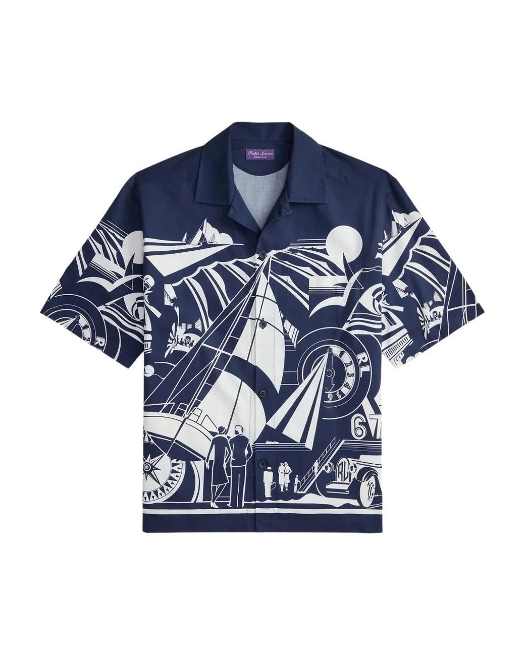 Ralph Lauren Blue Print-Detail Short-Sleeve Shirt for men