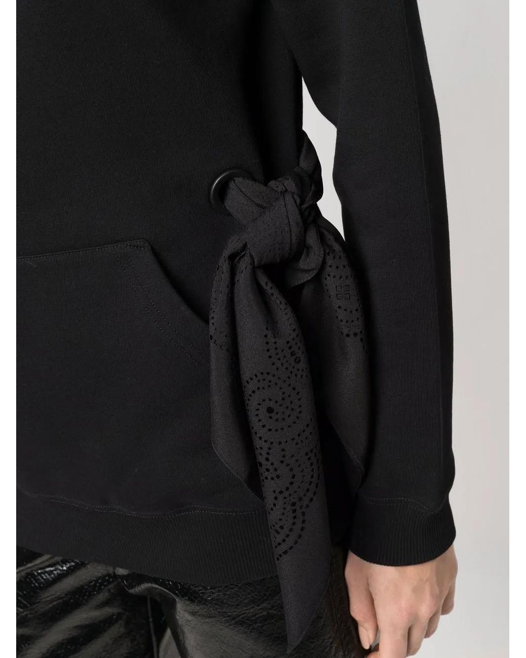 Givenchy Black Scarf-Detail Cotton Hoodie