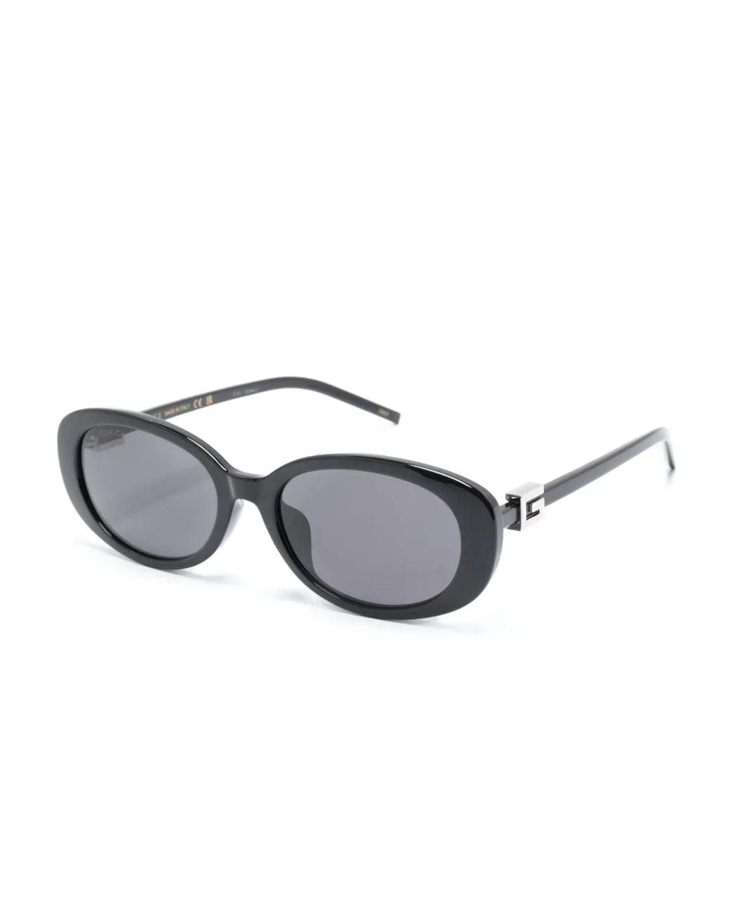 Gucci Gray Oval-Frame Sunglasses