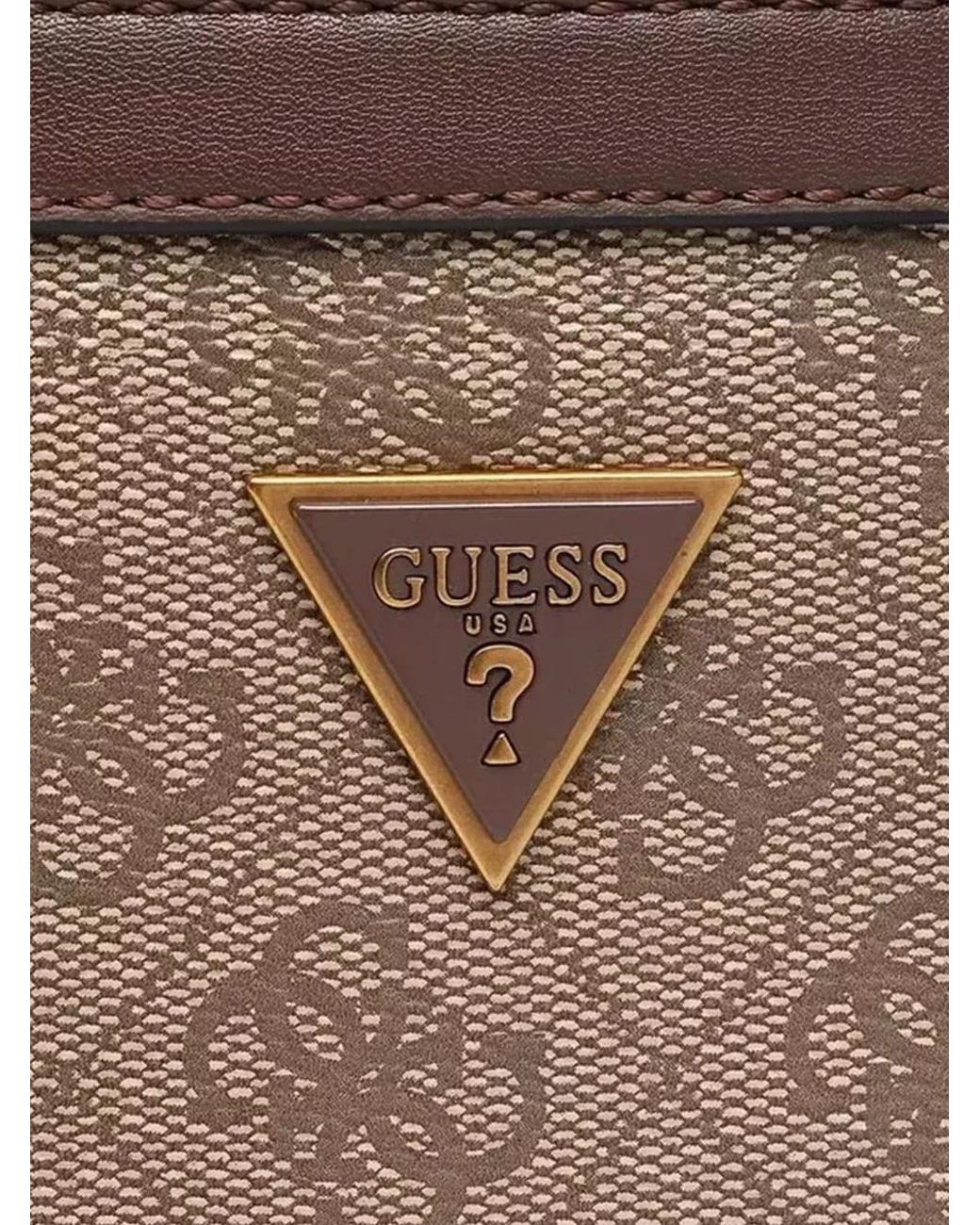 Guess Brown Monogram-Pattern Milano Belt Bag for men