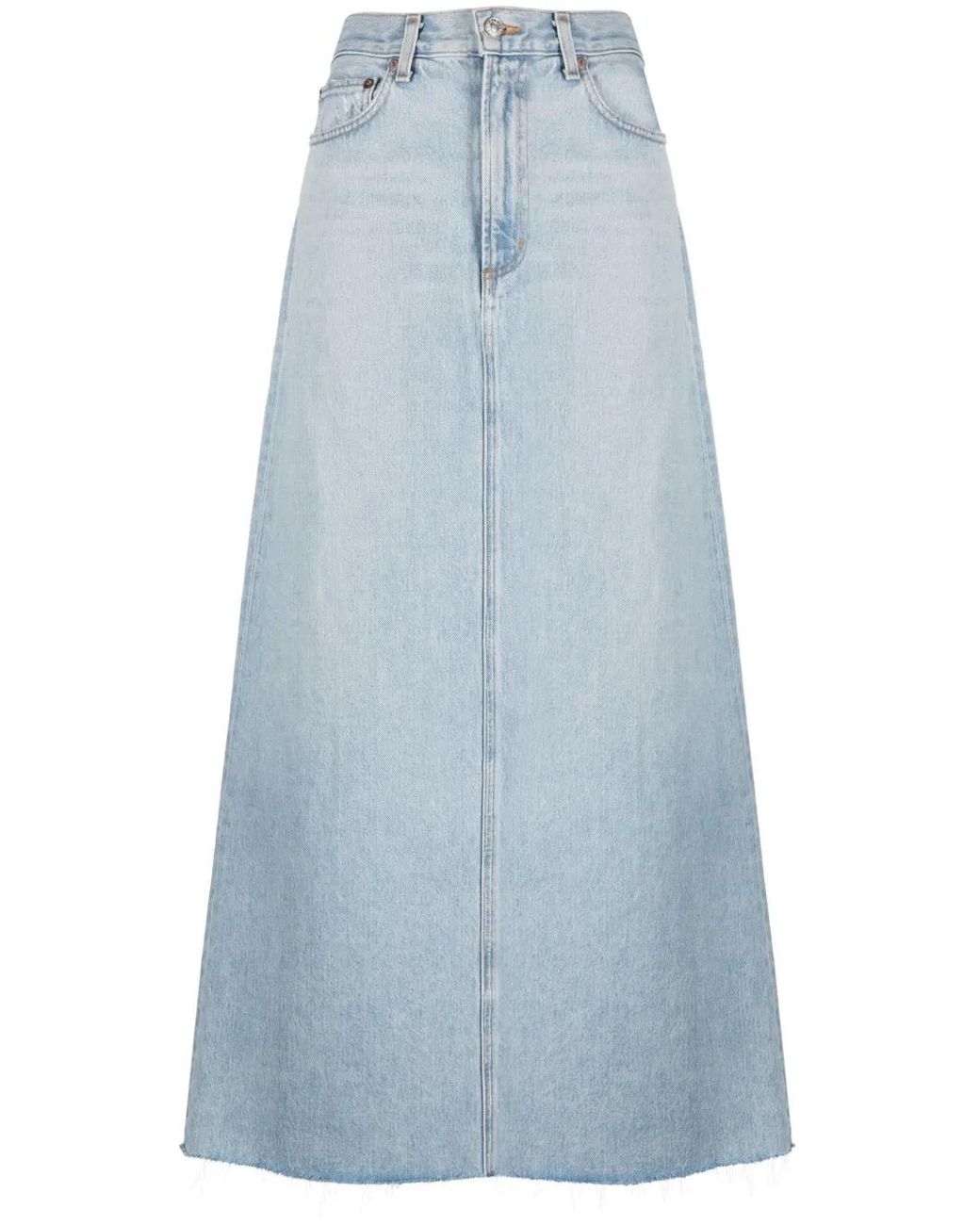 Agolde Denim Maxi-Rok in het Blue