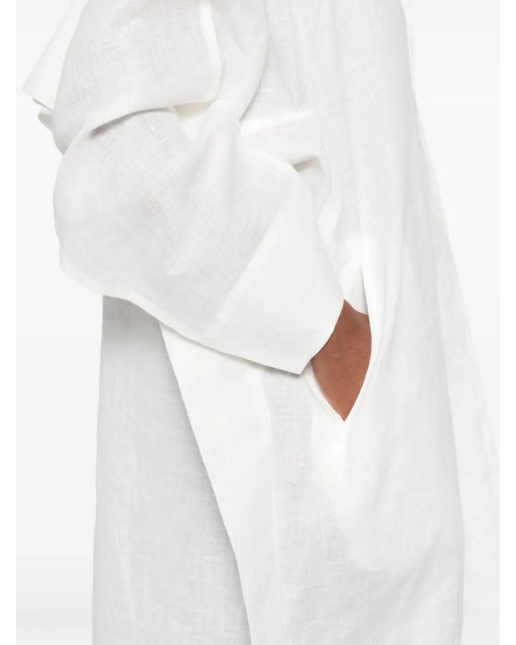 Abito Midi Con Scollo A V di Issey Miyake in White