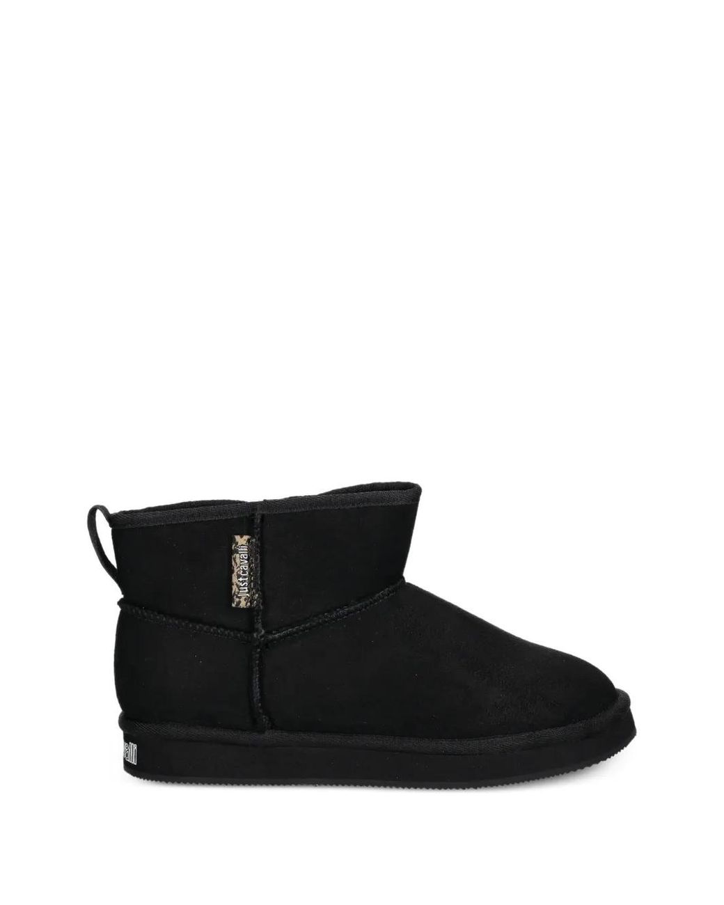 Just Cavalli Black Logo-Detail Ankle Boots
