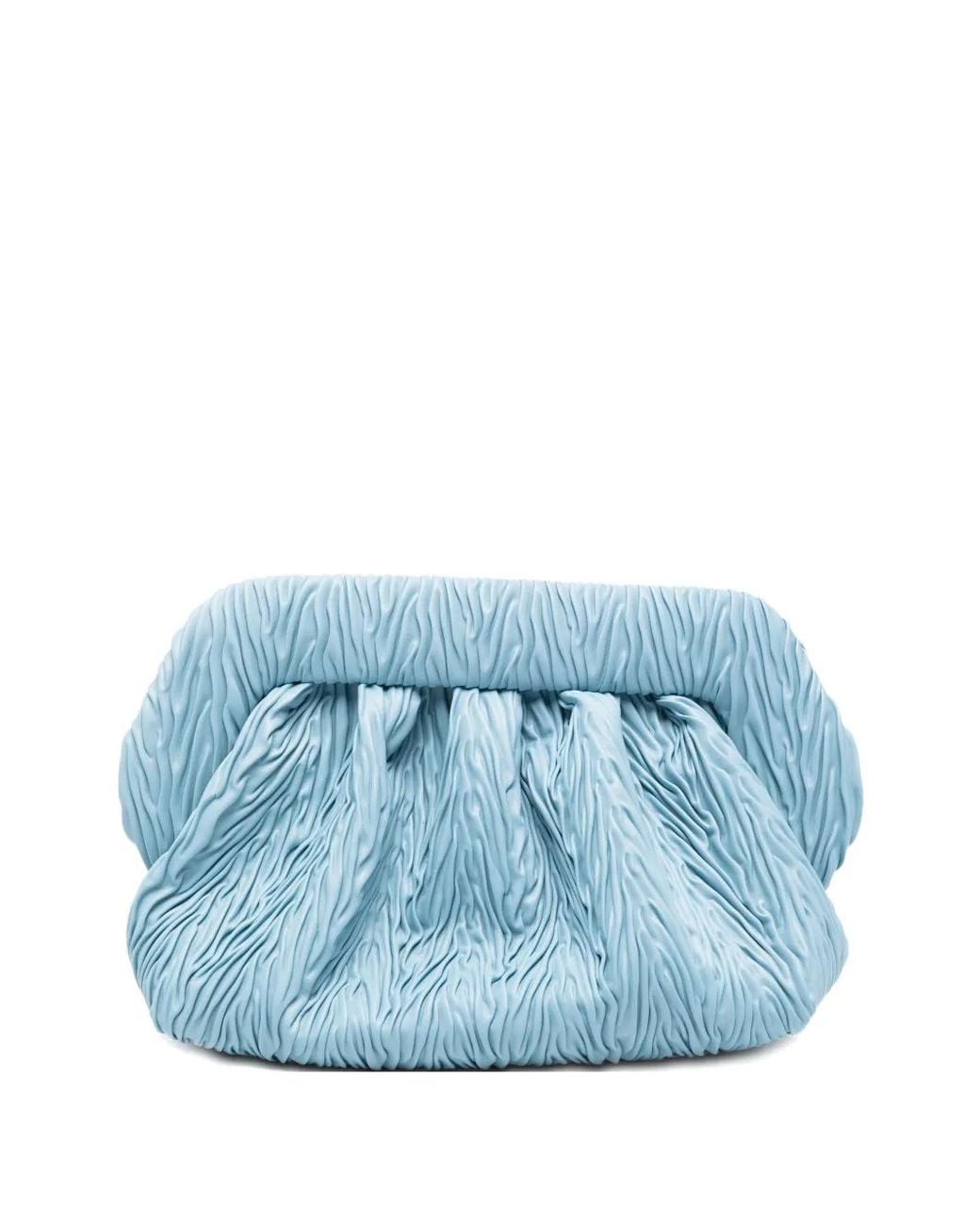 THEMOIRÈ Blue Bios Ruched Clutch Bag