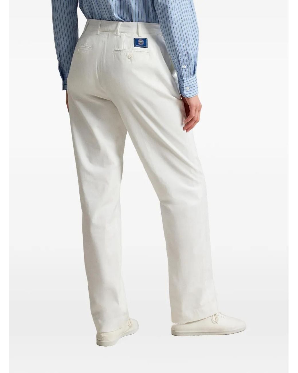 Polo Ralph Lauren White Wimbledon Straight-Fit Trousers