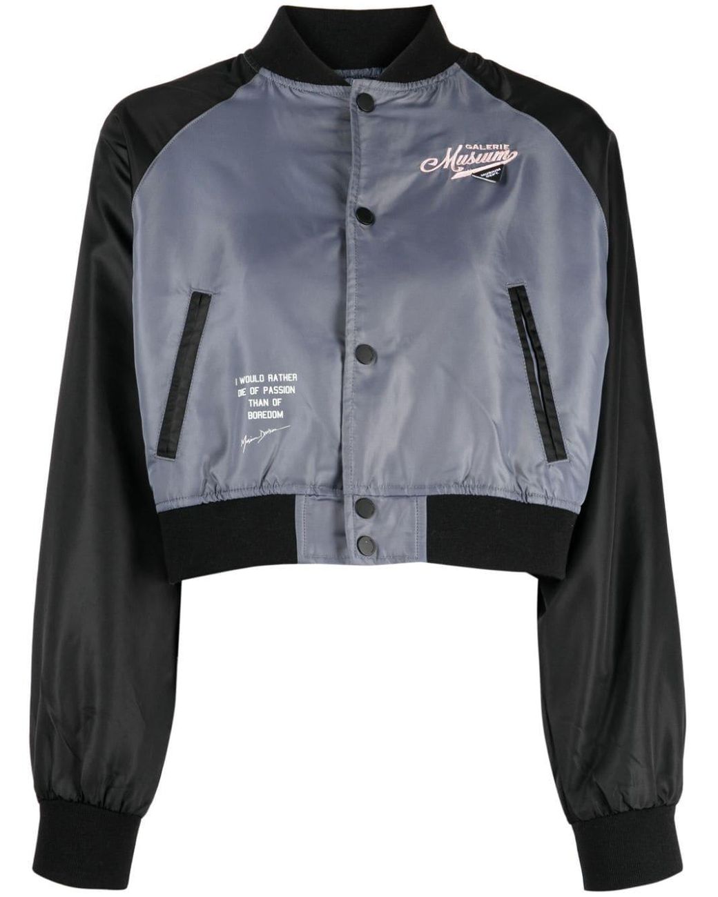 Musium Div. Embroidered Cropped Jacket in Black Lyst UK