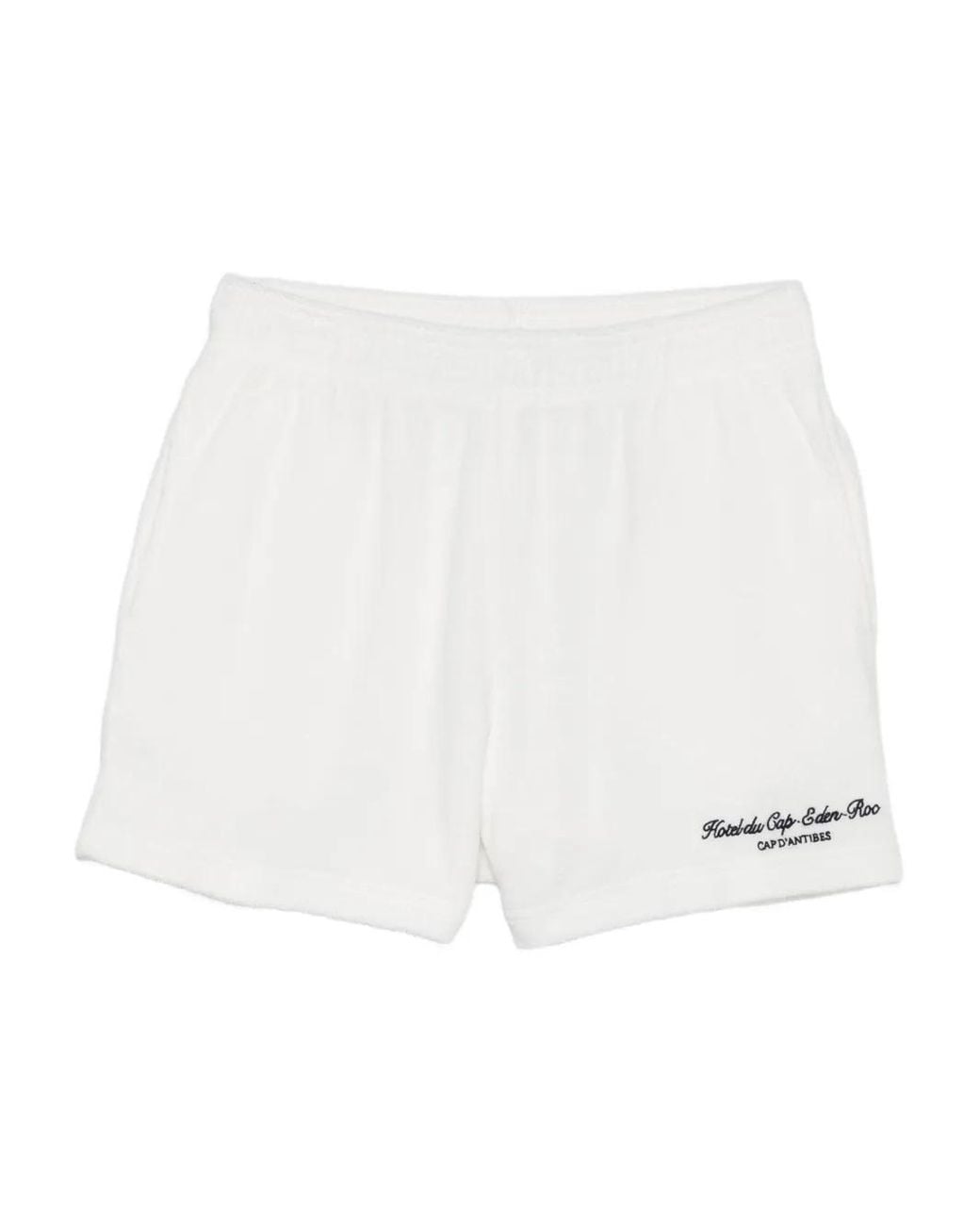 Sporty & Rich White Embroidered Cotton Shorts