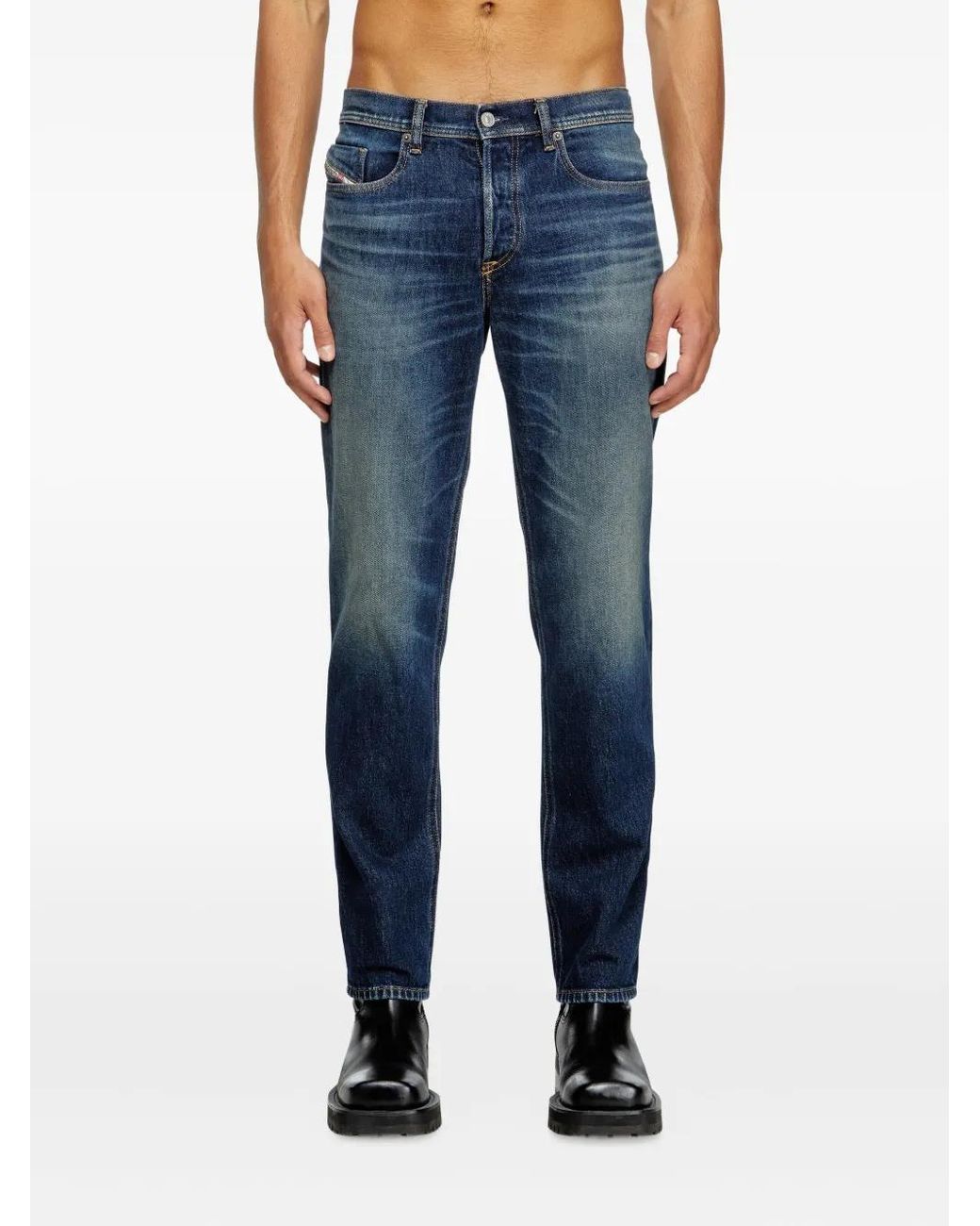 DIESEL Blue Faded Jeans for men