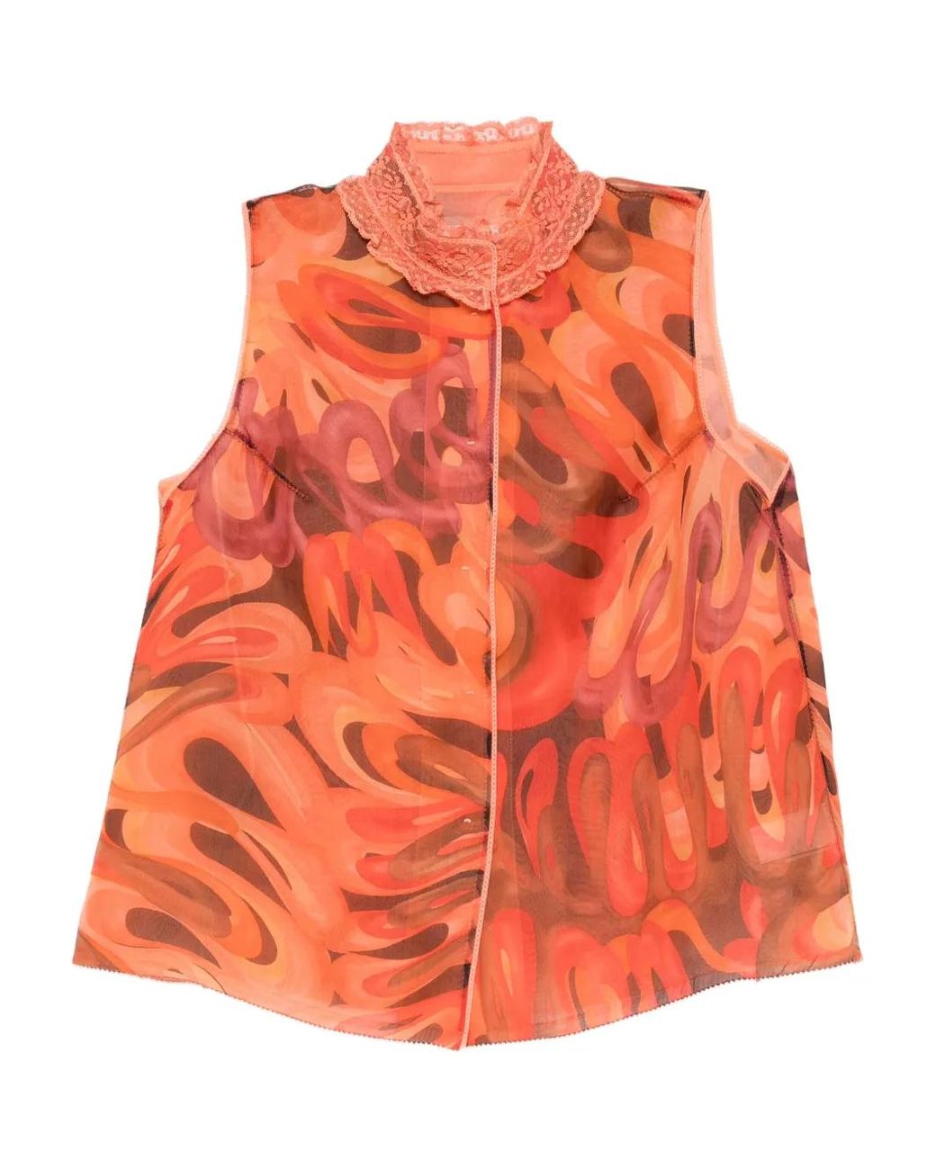 Shiatzy Chen Orange Gilet Scape-Of-Curve