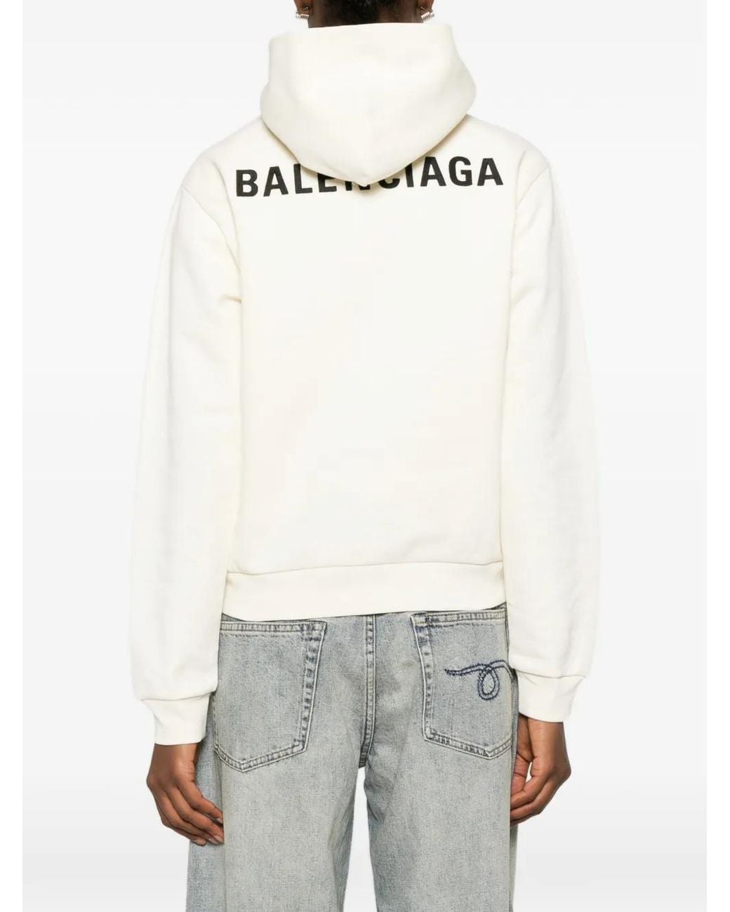 Balenciaga White Back Medium Fit Hoodie