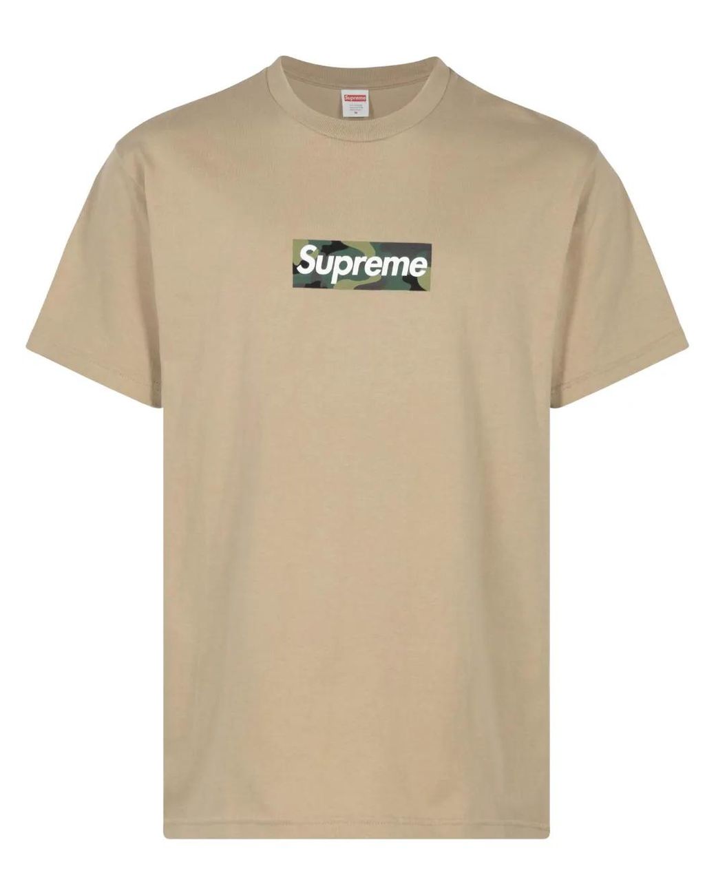 Supreme Natural Box Logo Cotton T-Shirt