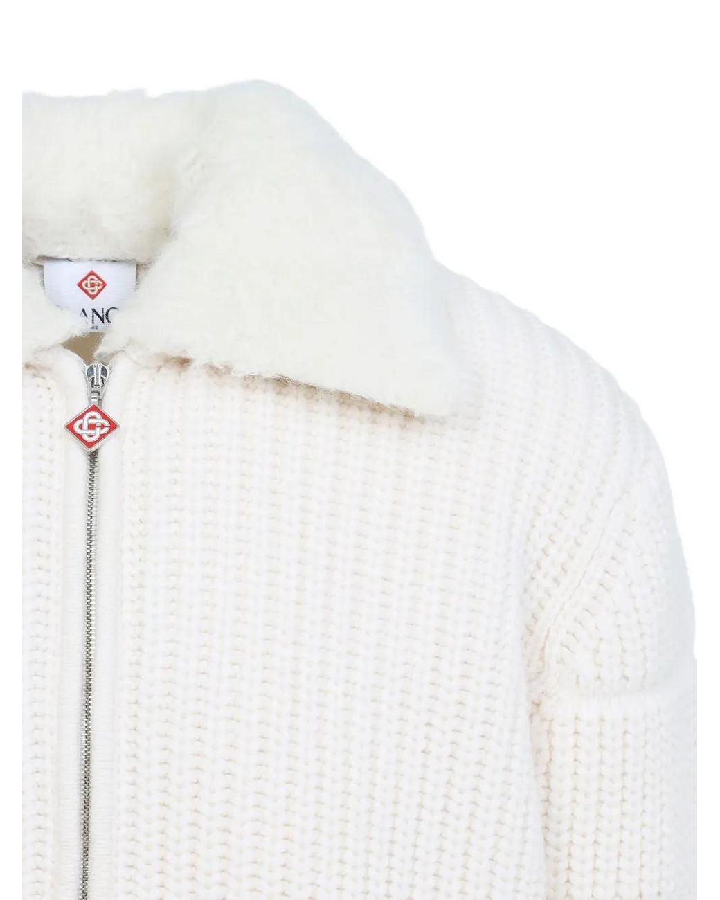 Casablanca White Ribbed Padded Jacket for men