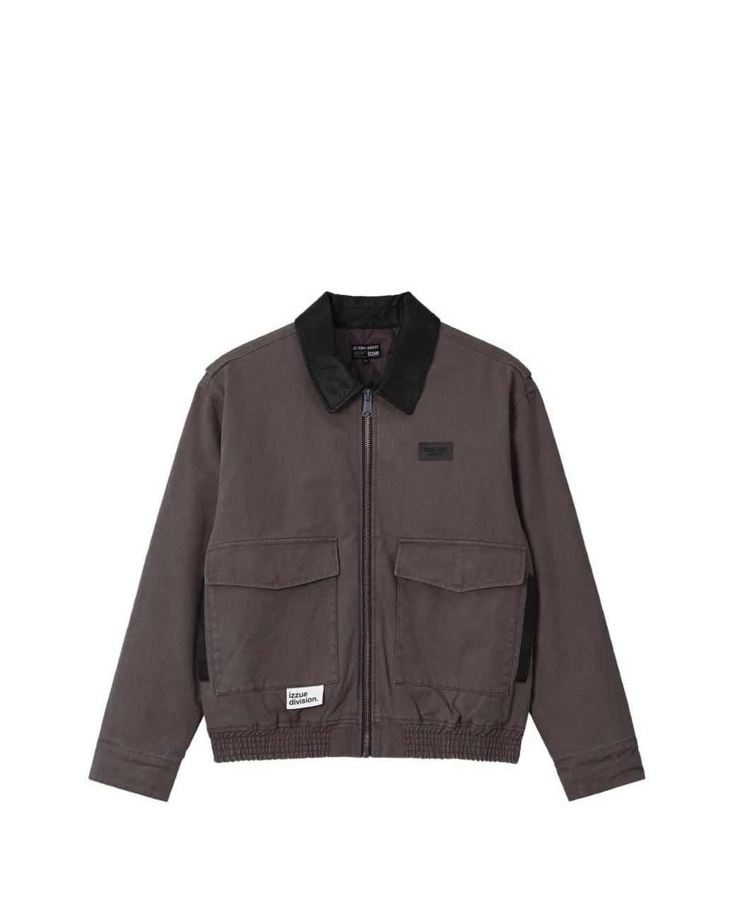 Izzue Brown Logo-Patch Zip-Up Jacket for men