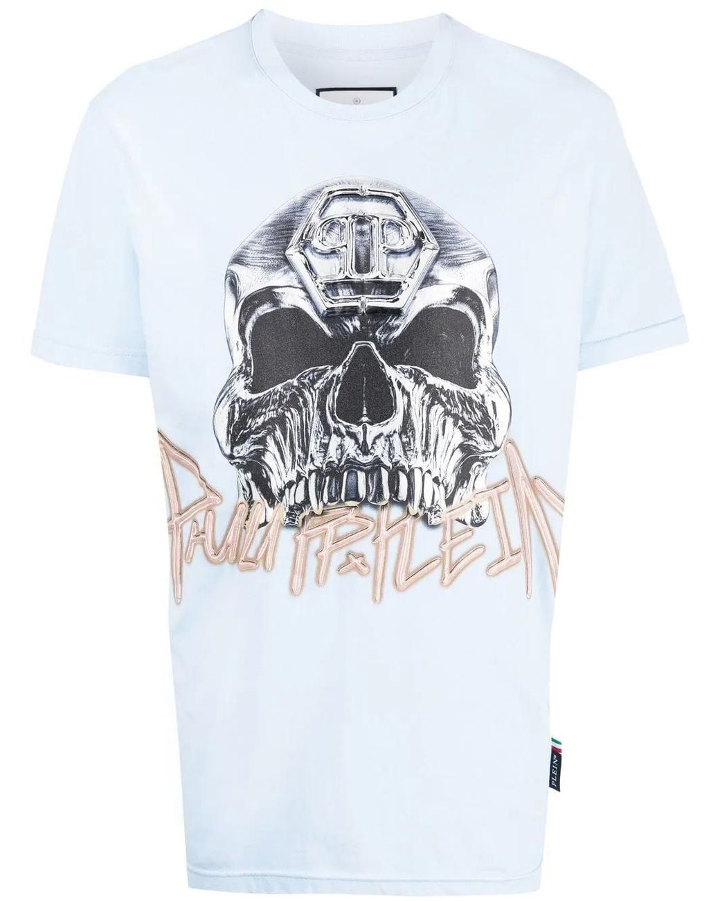 Philipp Plein White Skull-Print Short-Sleeve T-Shirt for men