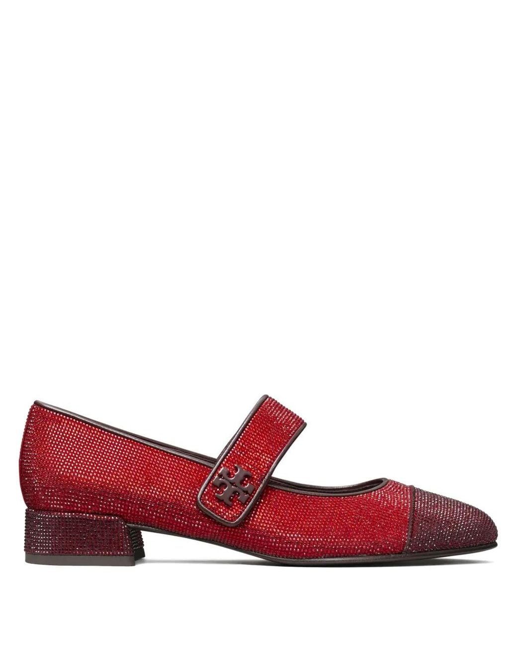 Tory Burch Red Mary Jane Ballerina Shoes