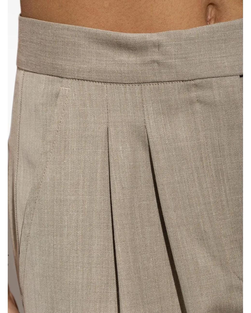 Paul & Shark Natural Pleated Wide-Leg Trousers