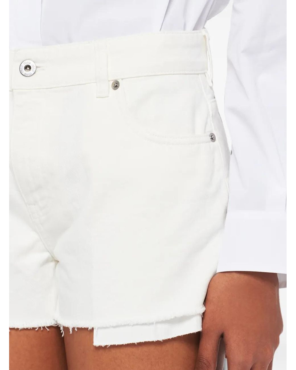 Miu Miu White Denim Shorts