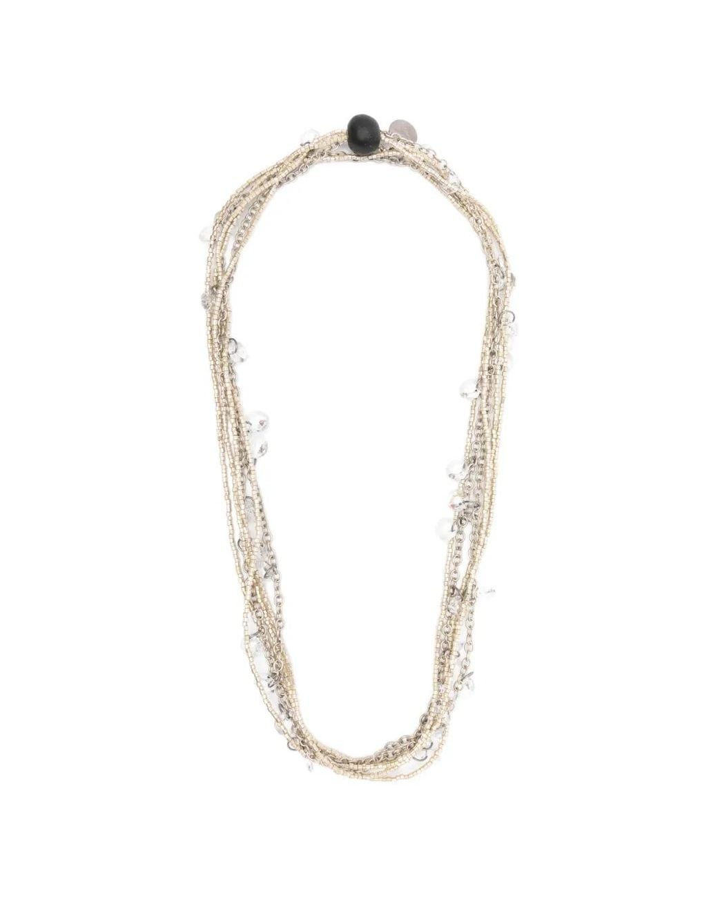 Maria Calderara White Collier À Ornements En Cristal