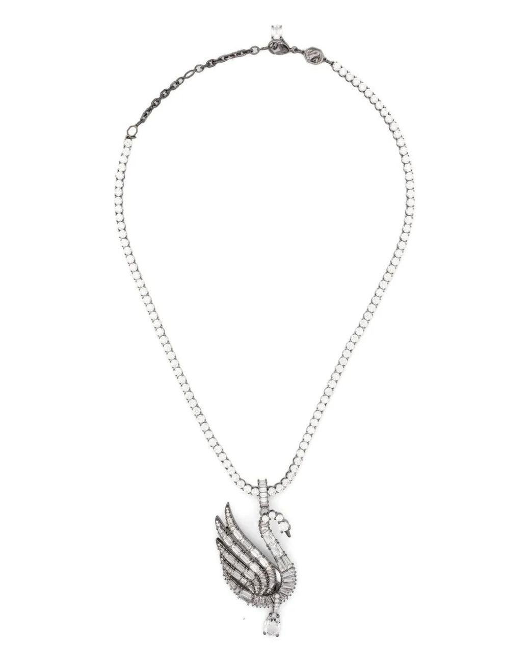 Swarovski White Iconic Swan Pendant Necklace