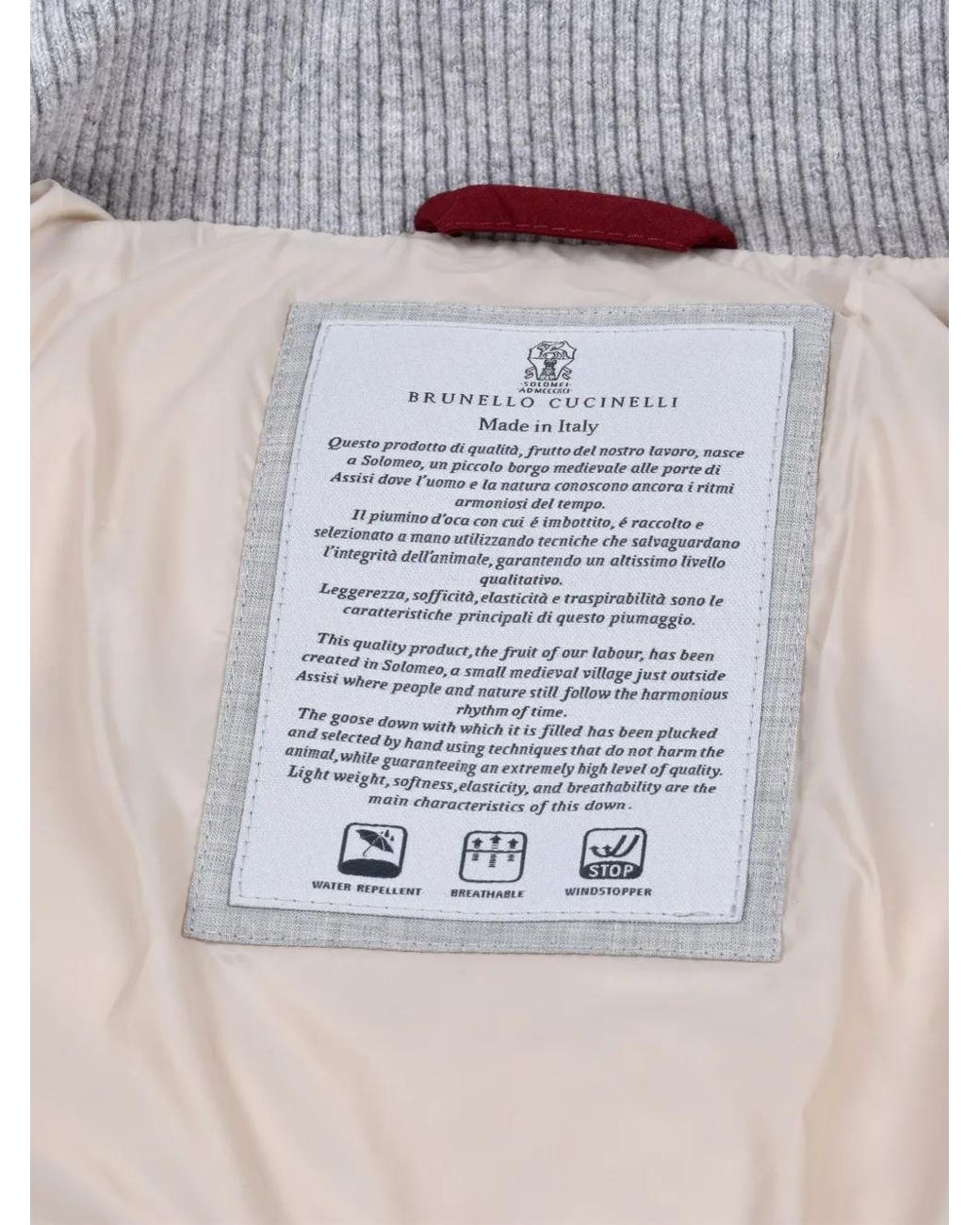 Brunello Cucinelli White Hooded Padded Jacket for men