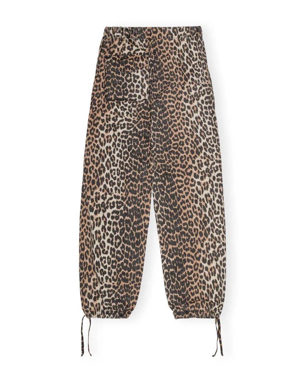 Ganni White Leopard-Print Cargo Pants