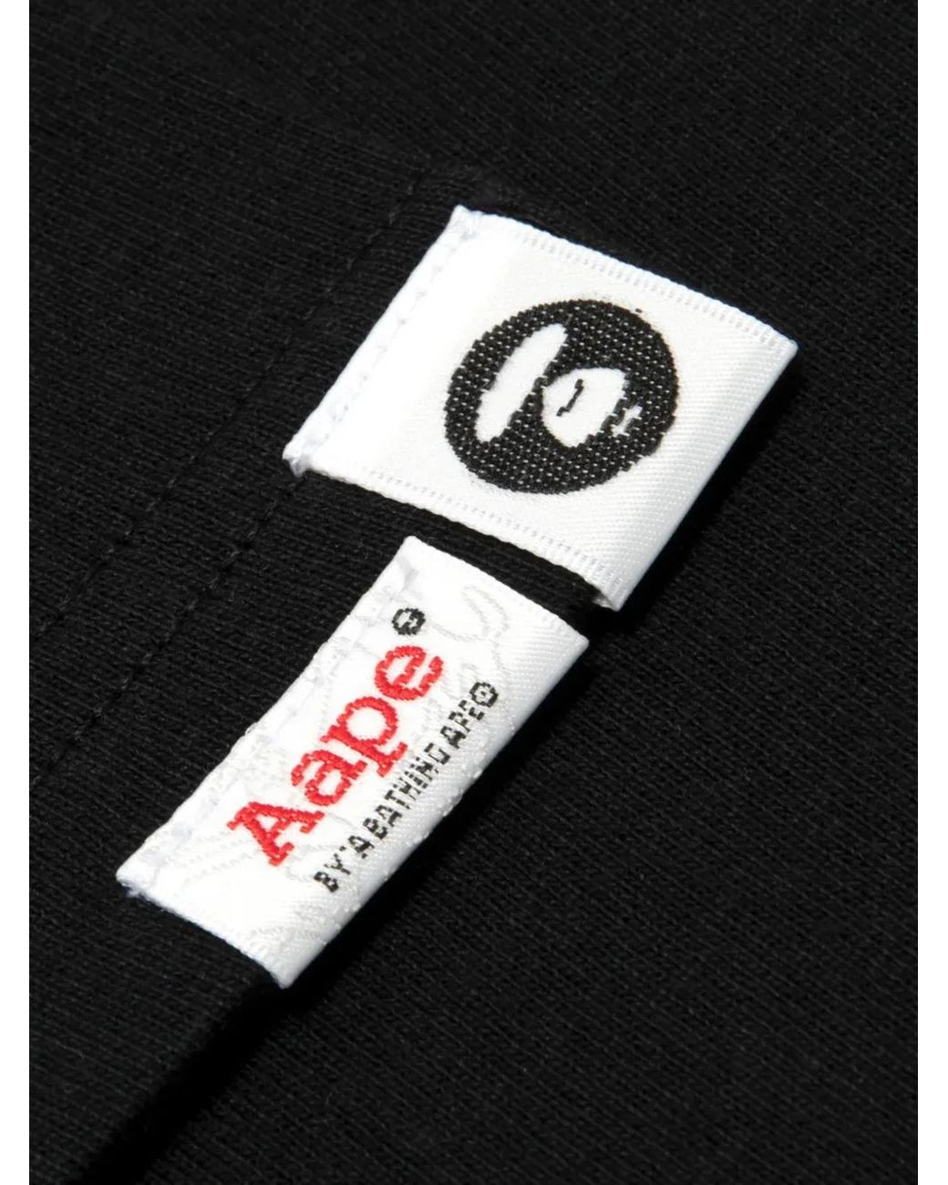 Aape By A Bathing Ape Black Moonface Chain-Print T-Shirt for men