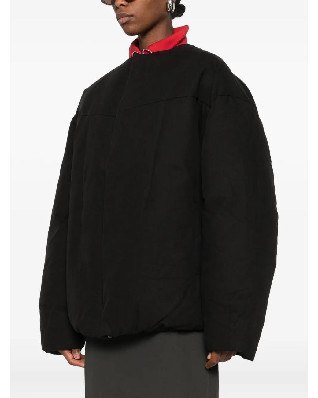 Entire studios Black Pod Quilted Zip-Front Bomber Jacket