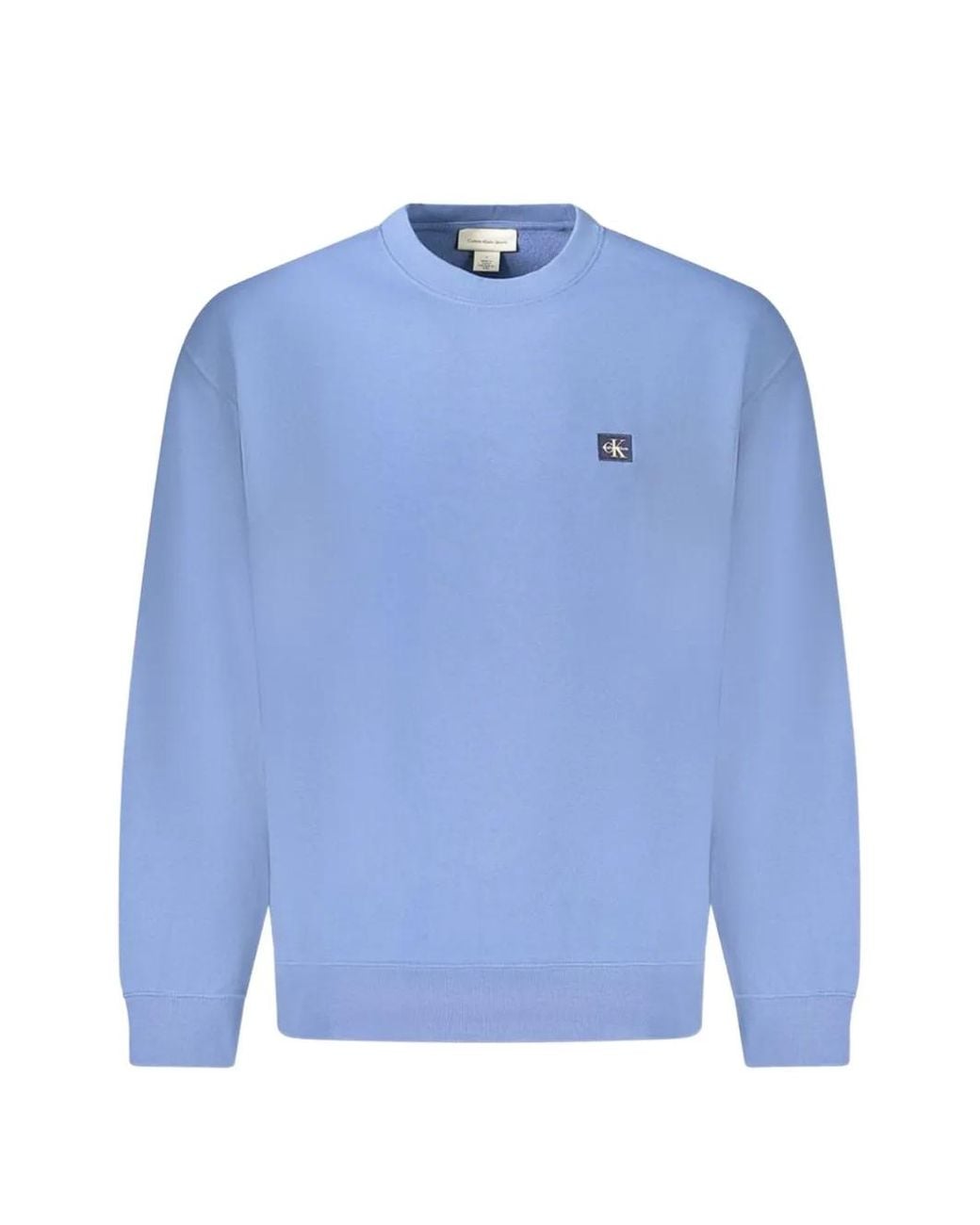 Calvin Klein Blue Logo-Patch Cotton Sweater for men