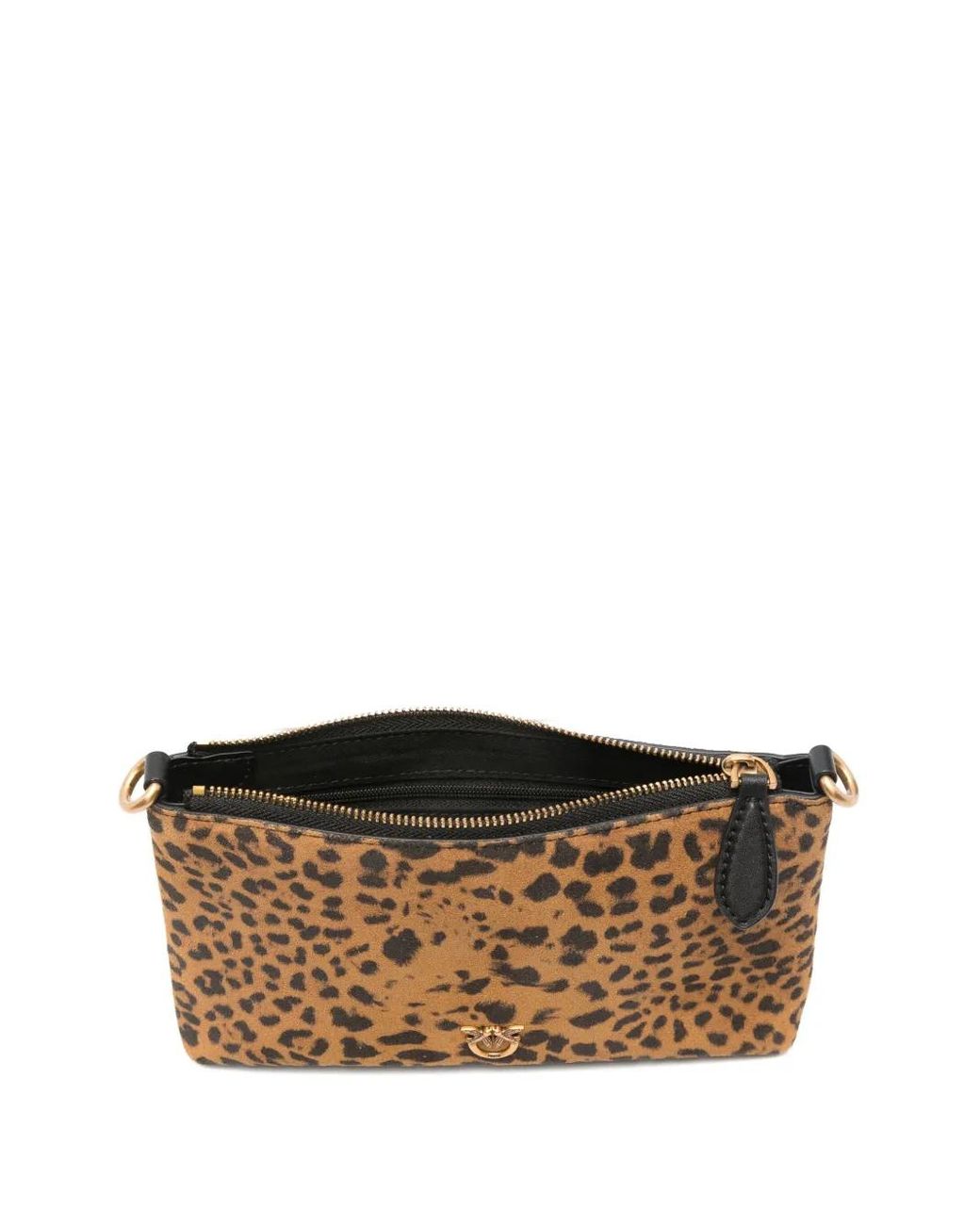 Pinko Brown Small Leopard-Print Clutch Bag