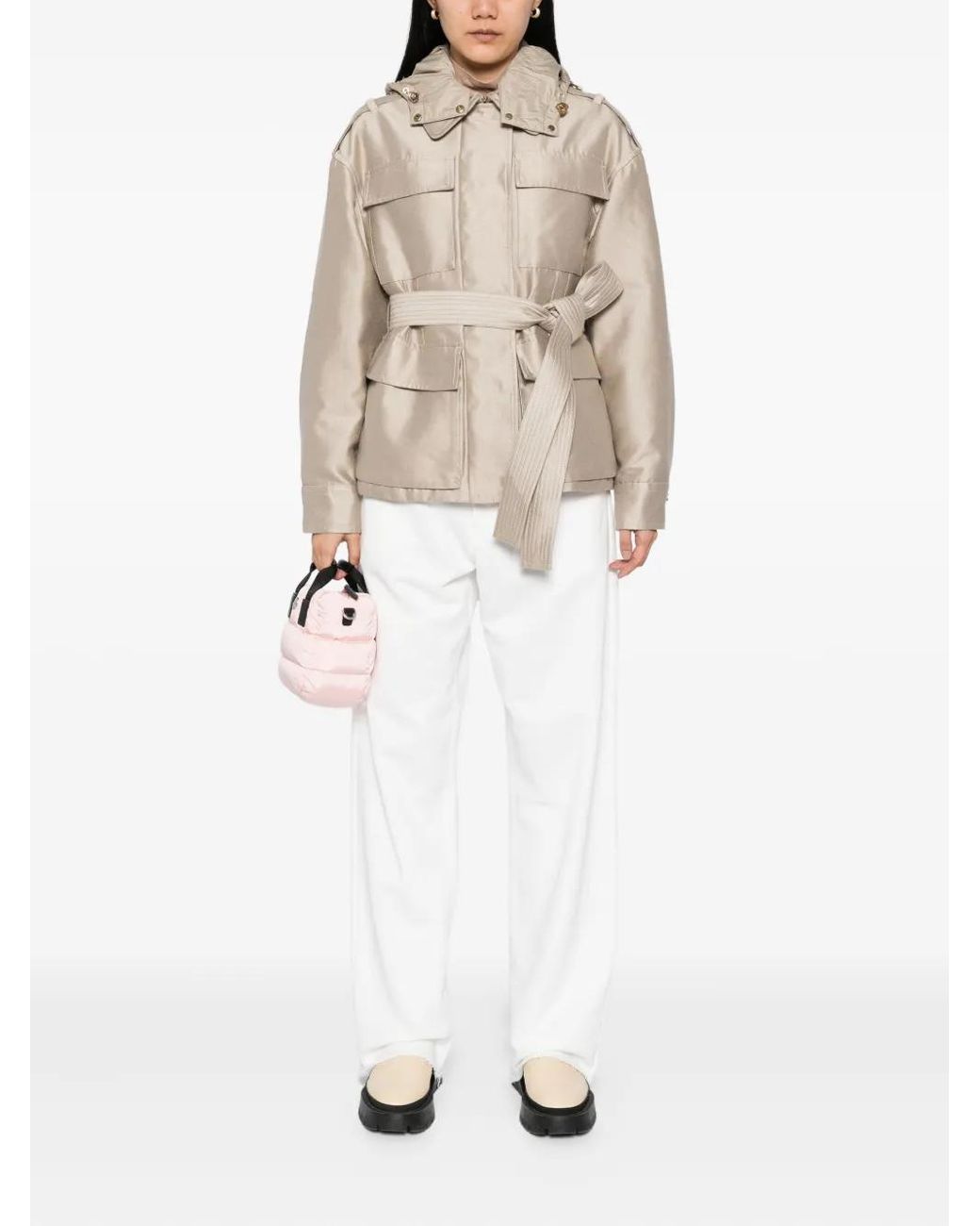 Moncler Natural Embroidered-Logo Jacket